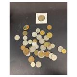 Foreign coins and Sacagawea dollar