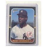 1987 Rickey Hendrson donruss trading card