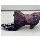 Fenton Signed Purple Slipper/Shoe