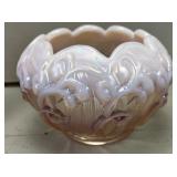 Fenton Lily of the Valley Pink Rose Bowl