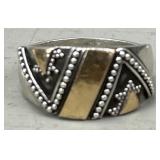 Sterling Silver and 10K Gold Ring Aprox.sz 7-3/4-M