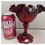 Fenton Ruby Red Pedestal Compote