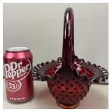 Fenton Ruby Red Hobnail Basket