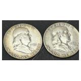 1951D and 1951S Franklin Half Dollar Silver Coins