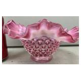 Fenton Hobnail Opalescent Ruffled Bowl