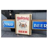Vintage Hudepohl Beer Plastic Sign 39X17