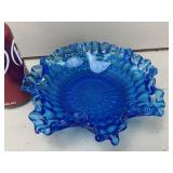 Fenton Thumbprint Ruffled Candy Dish