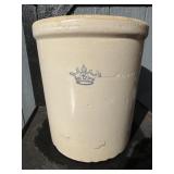 8 Gallon Crown Stoneware Crock-Lots of Chips