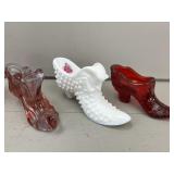 3 Fenton Glass Slippers/Shoes