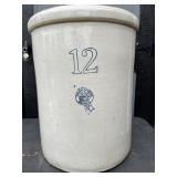 Nice Early 12 Gallon Buckeye Blue Ribbon Crock