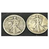 1918 and 1943 Walking Liberty Half Dollar Coins