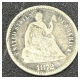 1872 Half Dime Coin