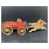 Cast-iron horse and wagon