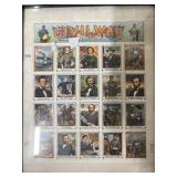 Civil War stamp uncut sheet