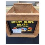 Sunny slope, brand peach fruit crate