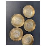 Brass Chinese zodiac design coasters