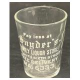 Snyder's family liquor store shop glass