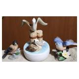 Seagull Music Box & (2) Bird Figures-music box pla