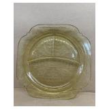 Yellow depression, glass divided plate
