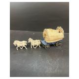 Horses and covered wagon