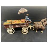 Cast-iron vegetable wagon with horses