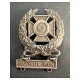 Sterling silver machine gun medal