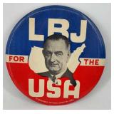 LBJ Campaign table top/wall hanger Button
