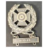 Sterling silver rifle medal