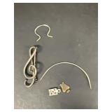 Sterling silver musical note, parts and pieces