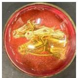'Rare' red bubble glass, vintage horse bridal