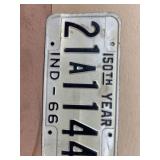 1966 Indiana license plate