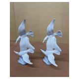 (2) porcelain flying seagulls