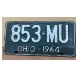 1964 Ohio license plate