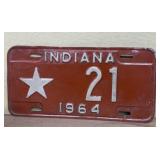 1964 star 21 Indiana license plate