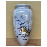 Wall pocket with hand-painted bird made in Japan