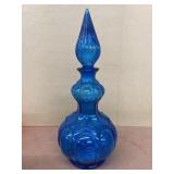 Blue genie glass bottle decanter
