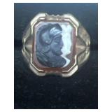 Roman soldier, cameo ring size 8 1/2