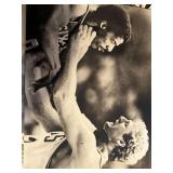 Larry Bird and Dr. J black-and-white poster p