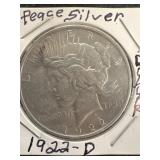 1922 D peace silver dollar