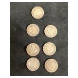 (7) barber silver dimes