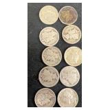 (10) mercury dimes