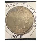 1922 PEACE silver dollar