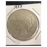 1923 PEACE silver dollar