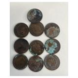 (10) Indian head pennies