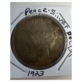 1923 silver peace dollar