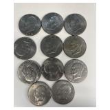(11) Eisenhower one dollar coins