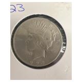 1923 PEACE silver dollar