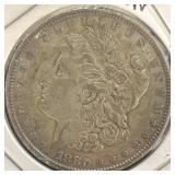 1880 Morgan silver dollar