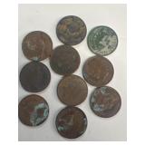 (10) Indian head pennies