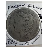 1884 O Morgan Silver Dollar